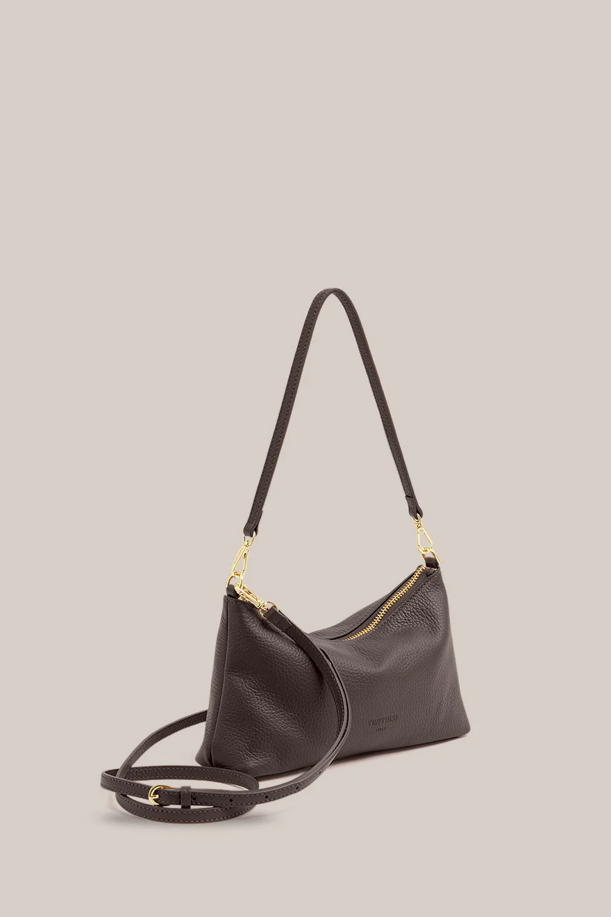 Ashley Dark Chocolate Leather Crossbody Bag - Image 4