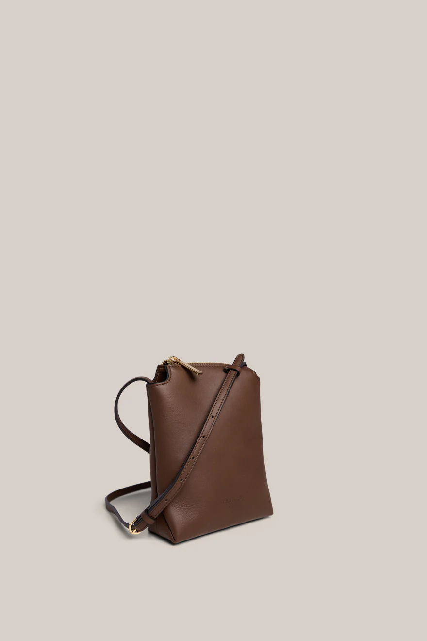 Clara Chocolate Mini Crossbody Bag - Image 3