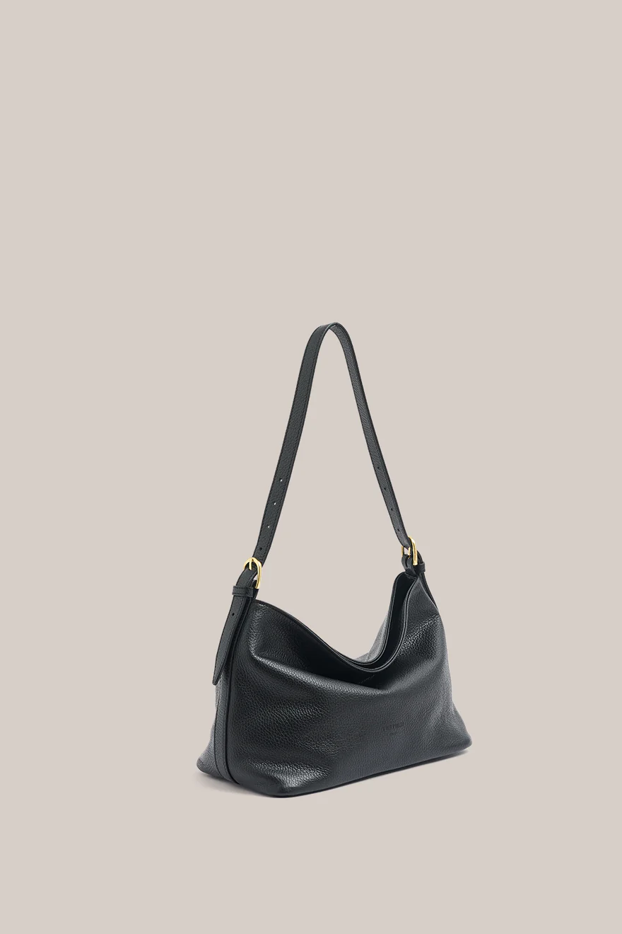 Eden Black Leather Shoulder Bag - Image 4