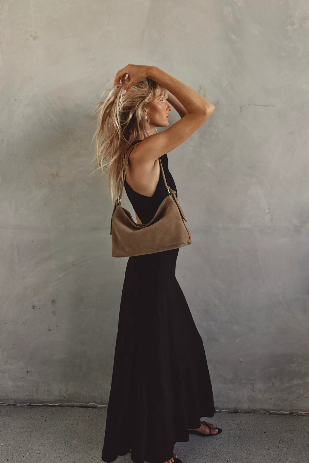 Eden Brown Suede Shoulder Bag - Image 5