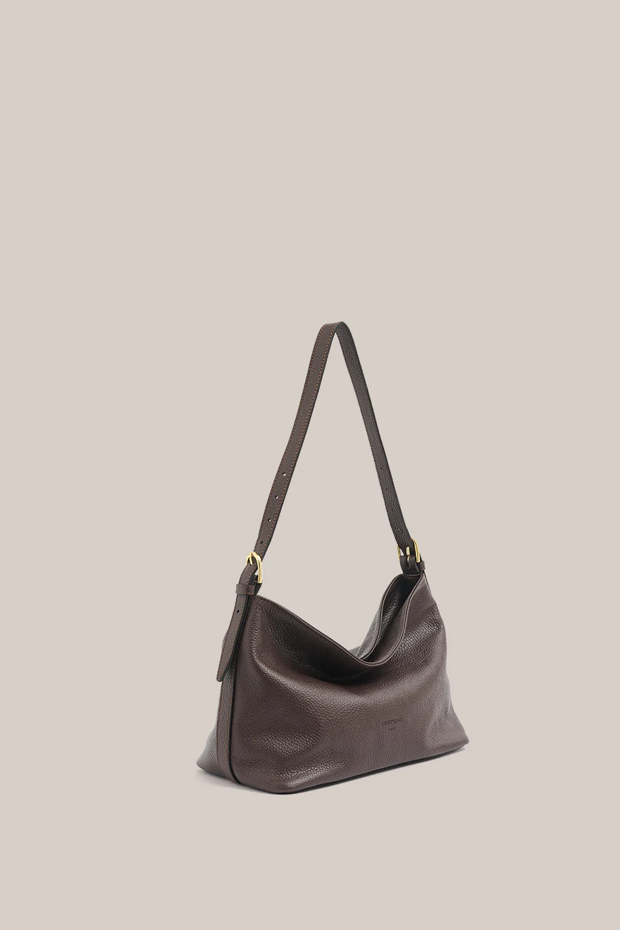 Eden Dark Chocolate Leather Shoulder Bag - Image 5