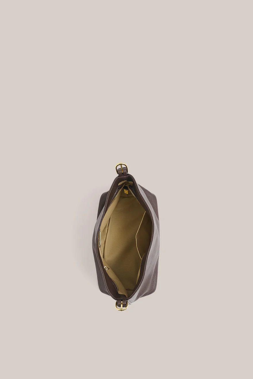 Eden Dark Chocolate Leather Shoulder Bag - Image 6