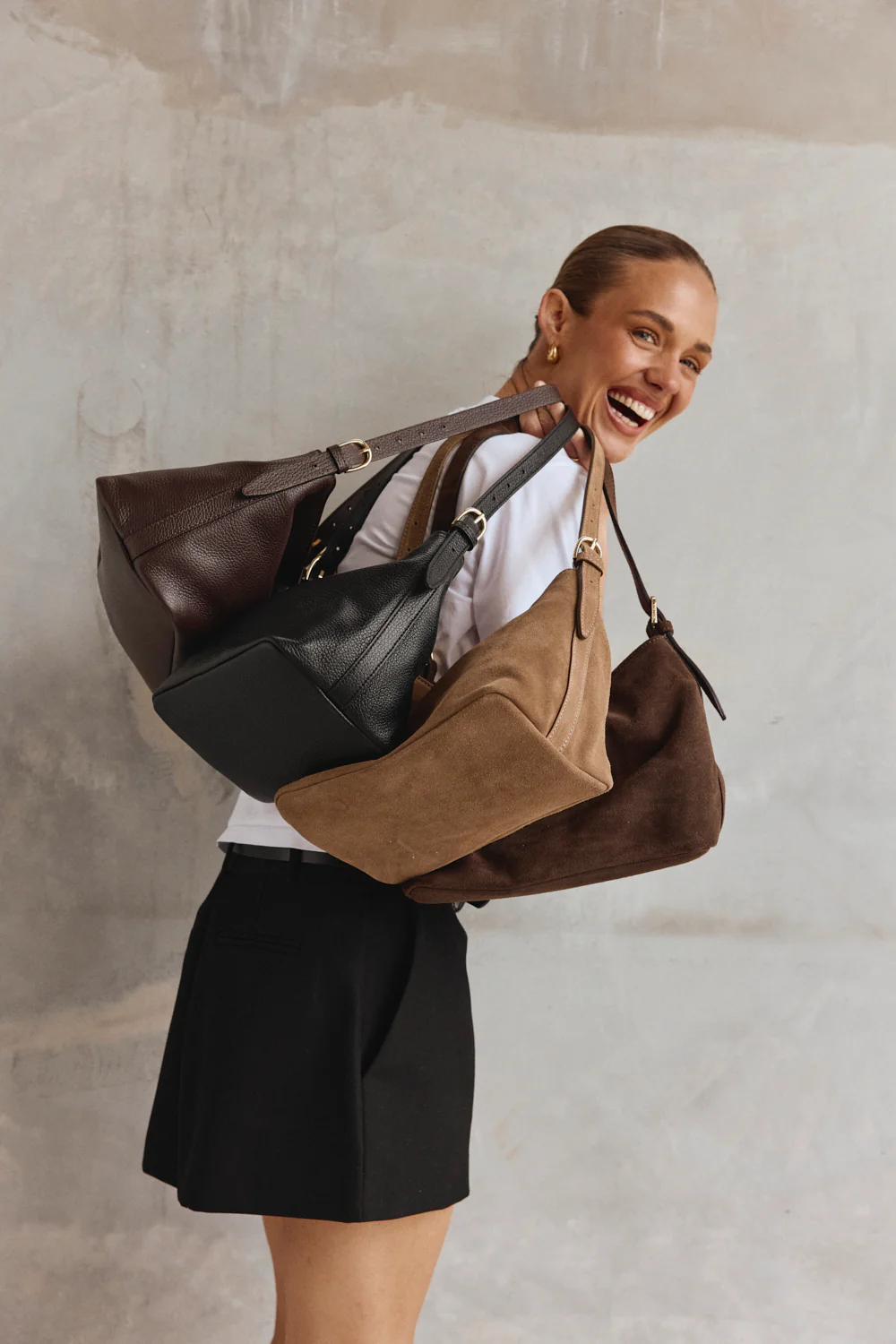 Eden Dark Chocolate Suede Shoulder Bag - Image 7