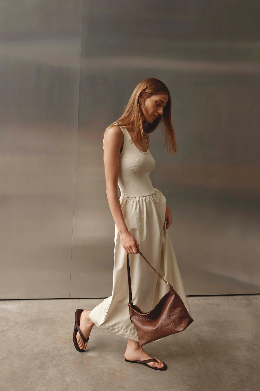 Eden Mocha Leather Shoulder Bag - Image 3