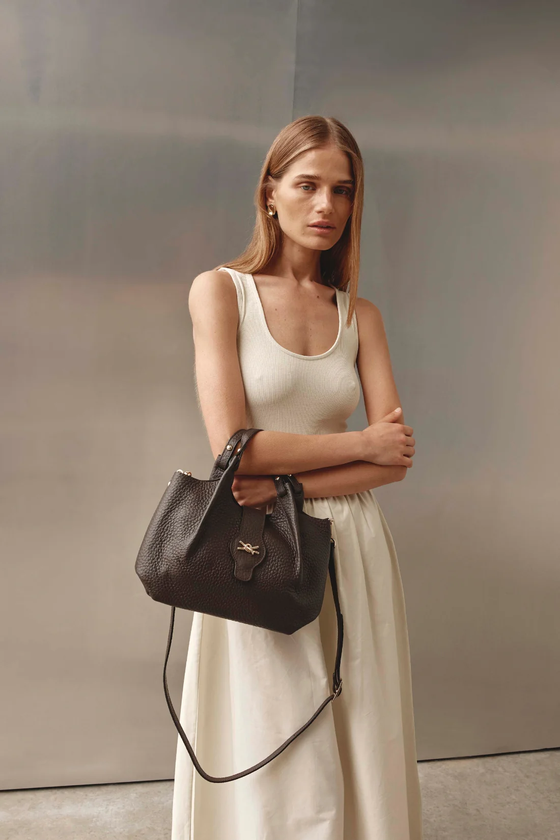 Grace Small Dark Chocolate East West Tote - Image 6