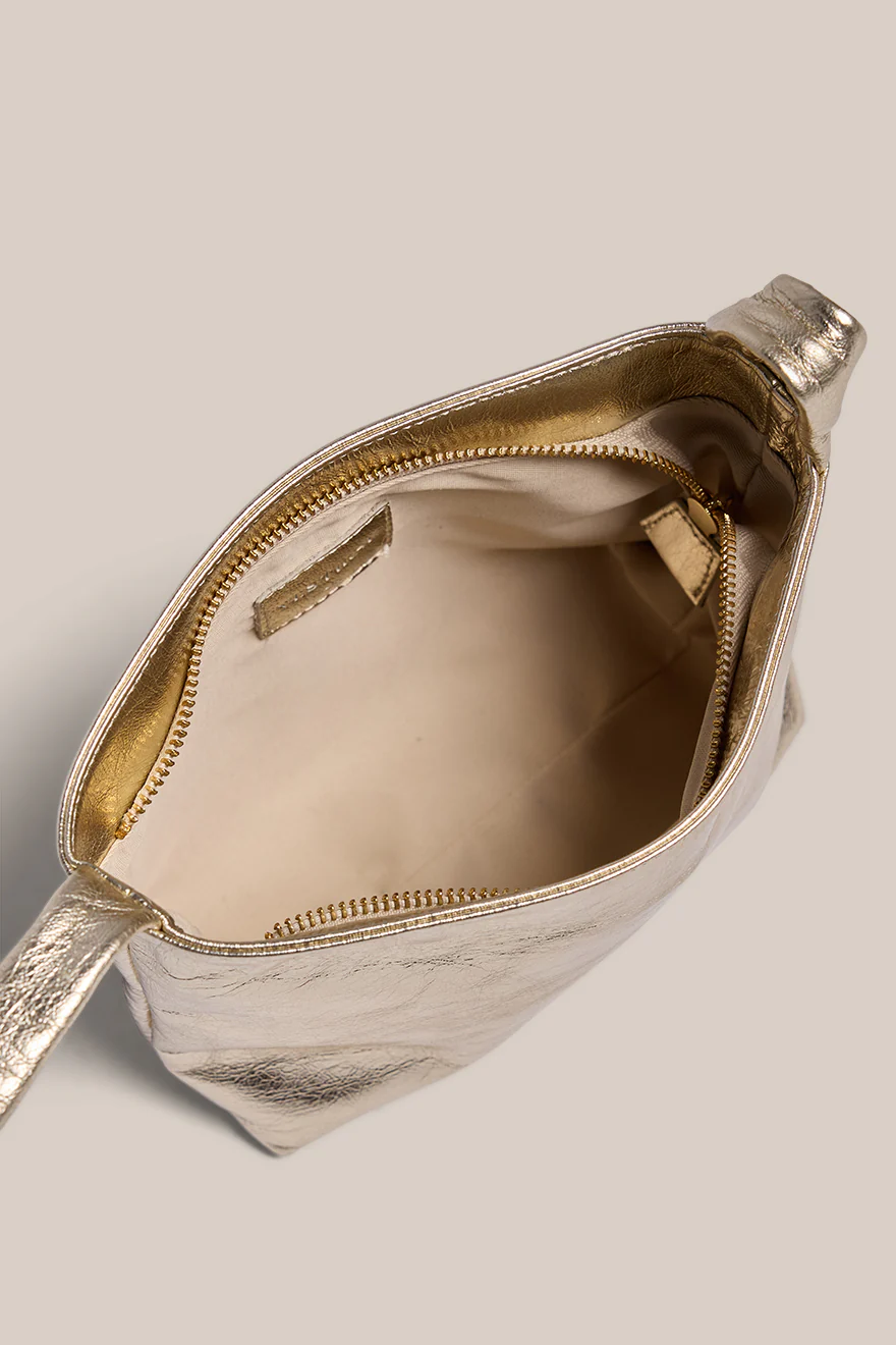 Jess Gold Leather Pouch - Image 5
