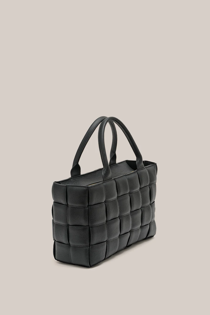 Margot XL Black Woven Tote - Image 3