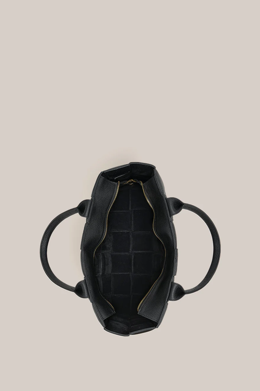 Margot XL Black Woven Tote - Image 4