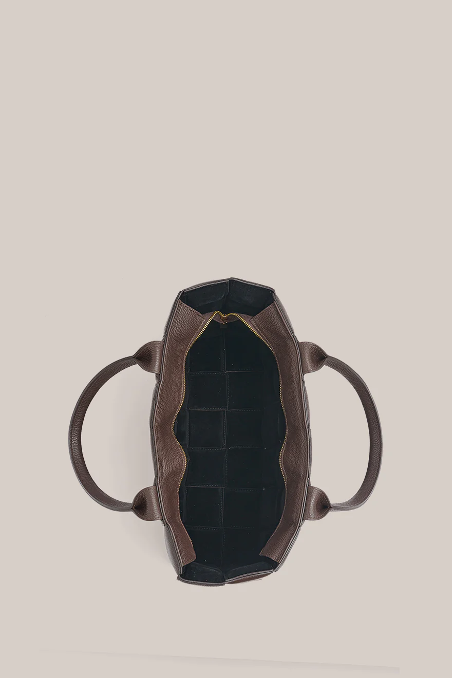 Margot XL Dark Chocolate Woven Tote - Image 4