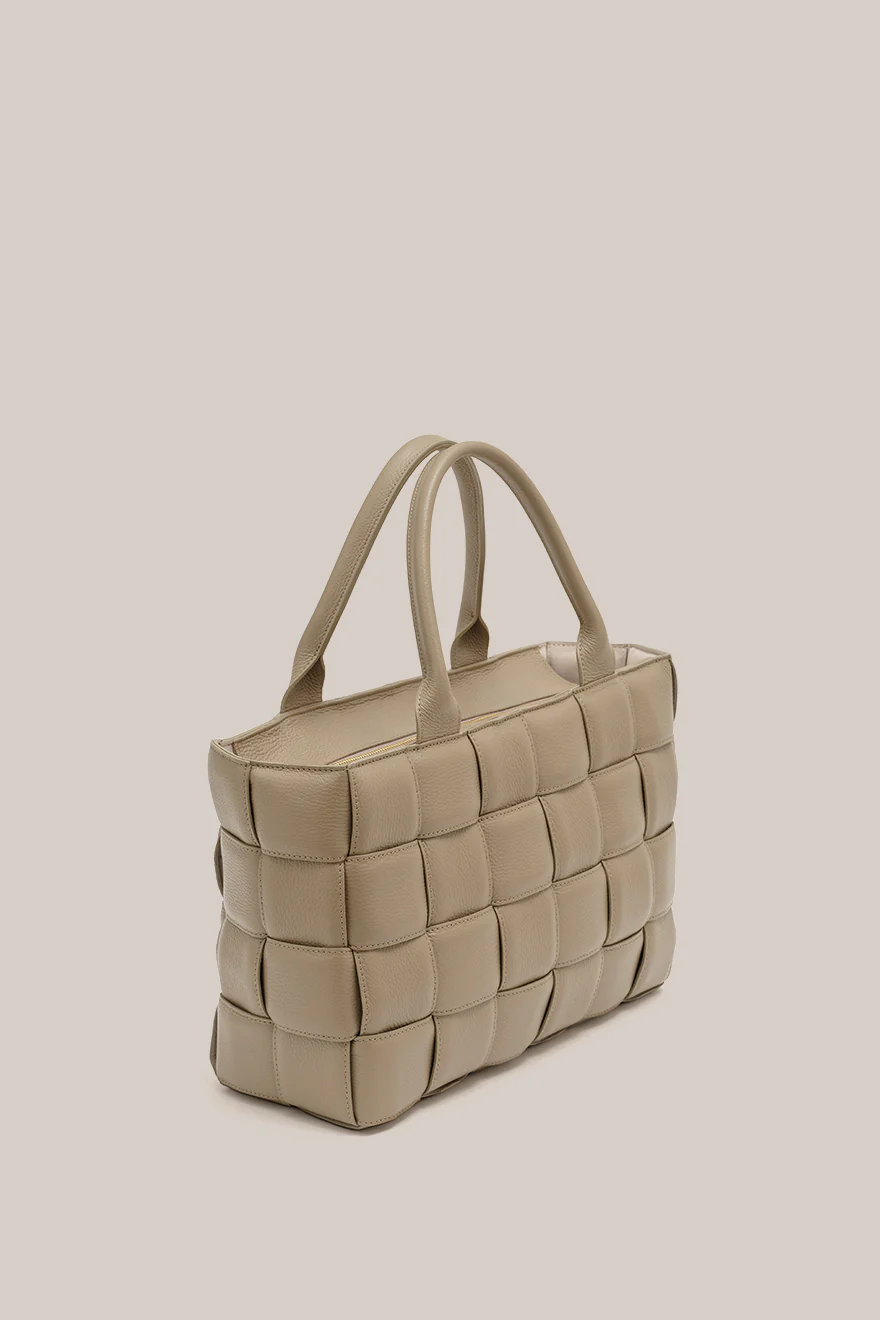 Margot XL Mushroom Woven Tote - Image 3