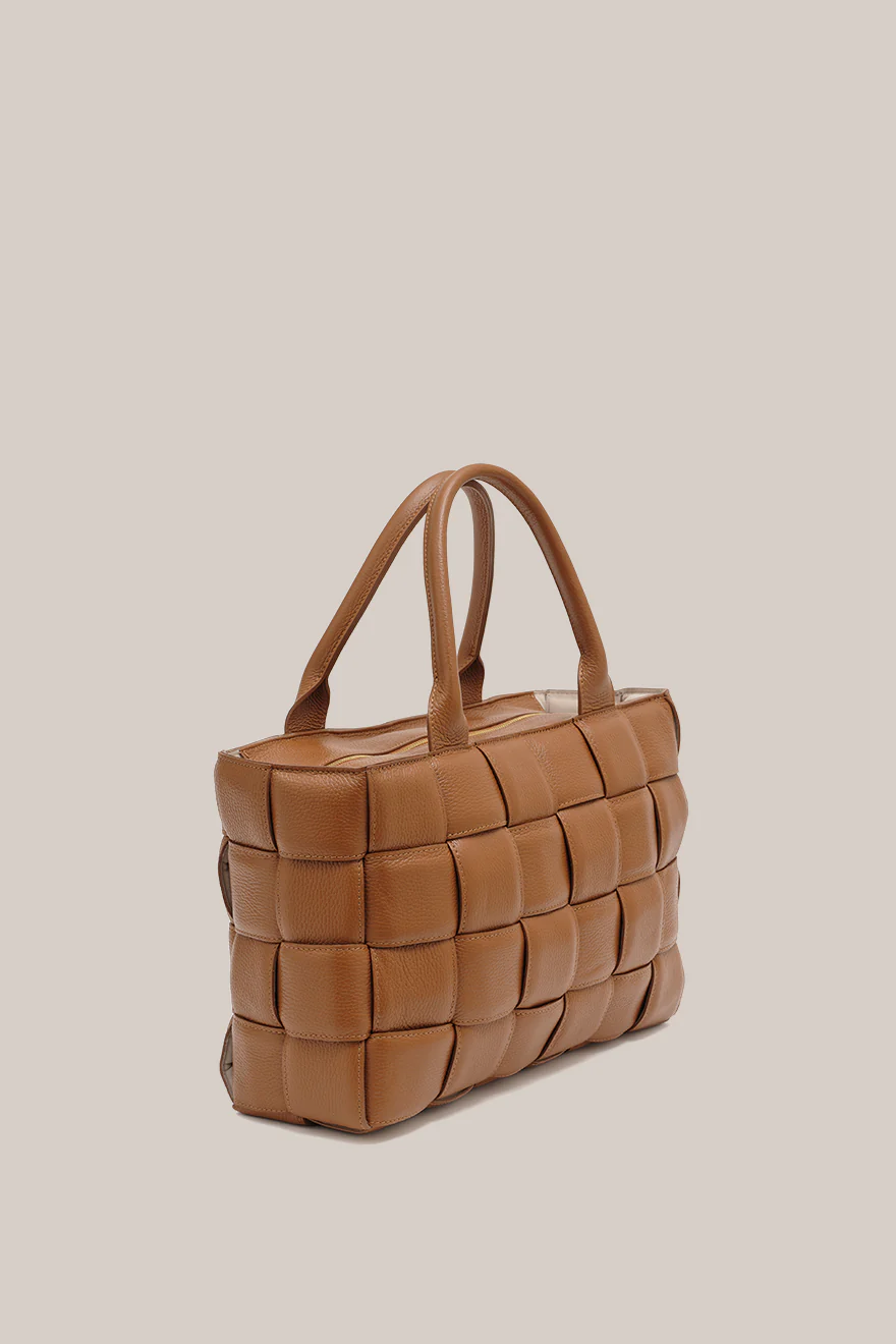 Margot XL Tan Woven Tote - Image 3