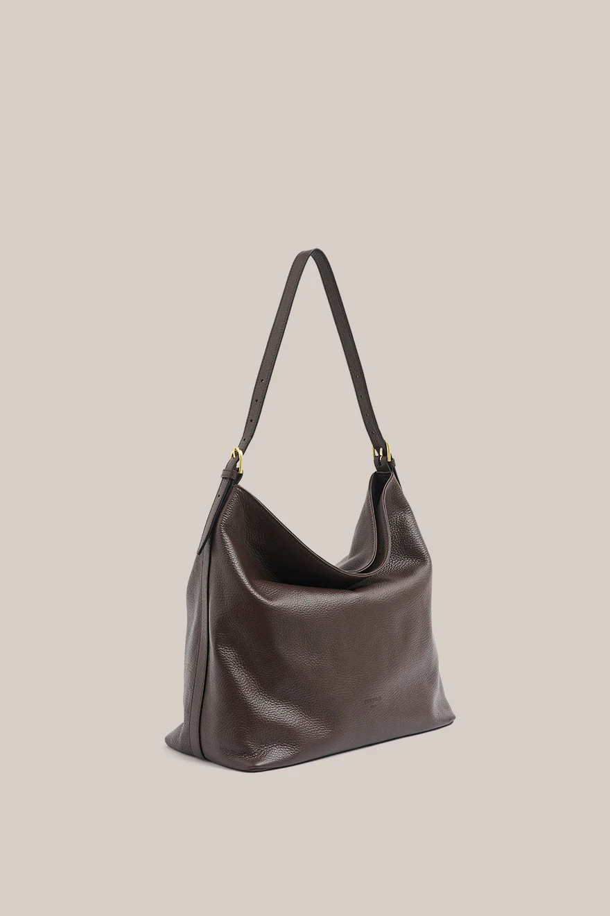 Serena Dark Chocolate Leather Hobo Bag - Image 4