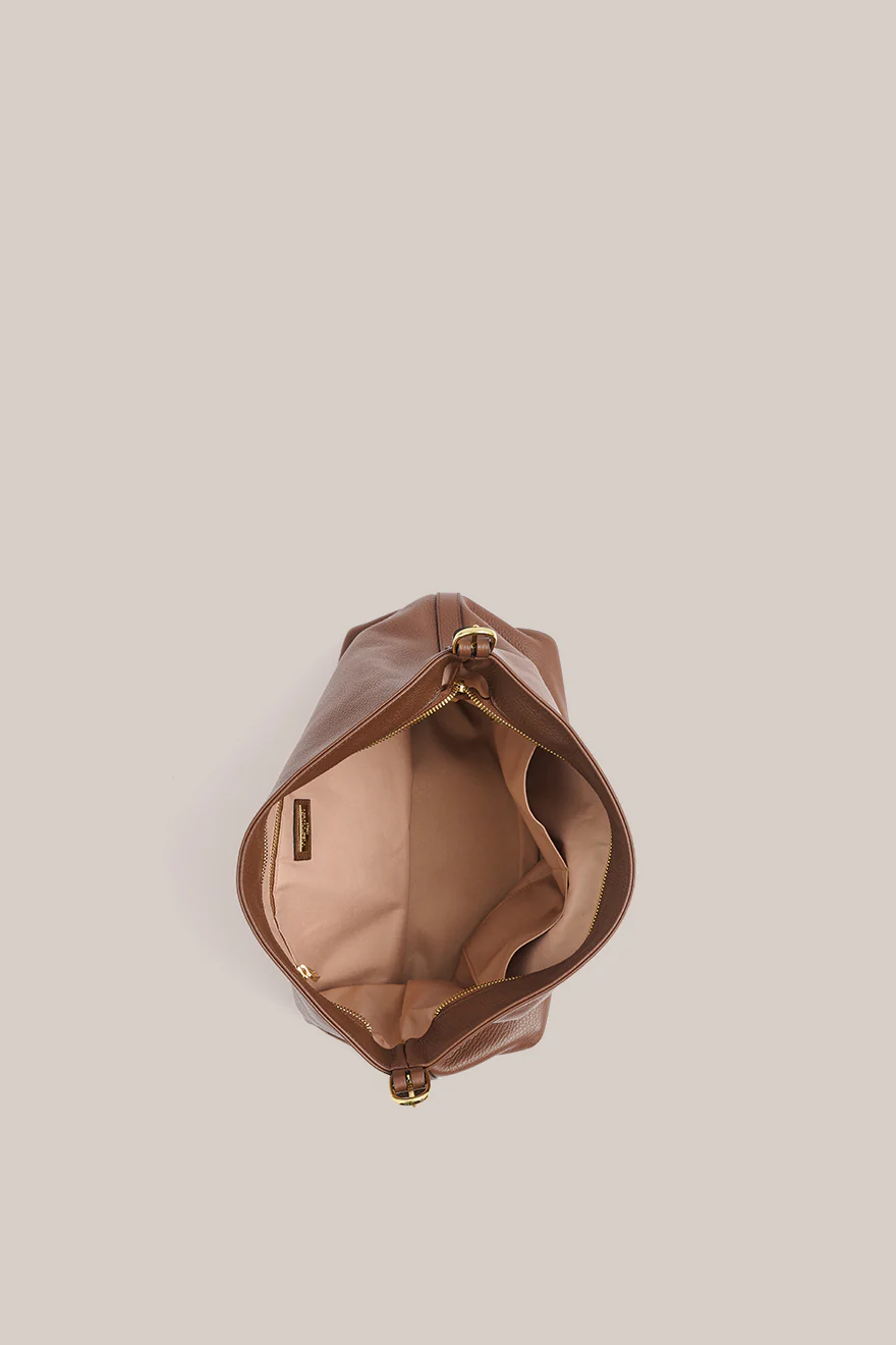 Serena Mocha Leather Hobo Bag - Image 6