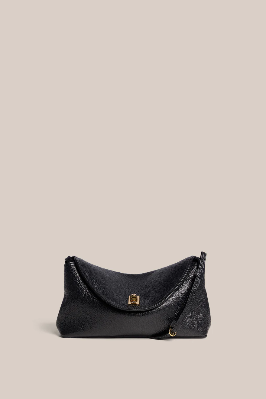 Sloane Black Leather Crossbody Clutch - Image 3