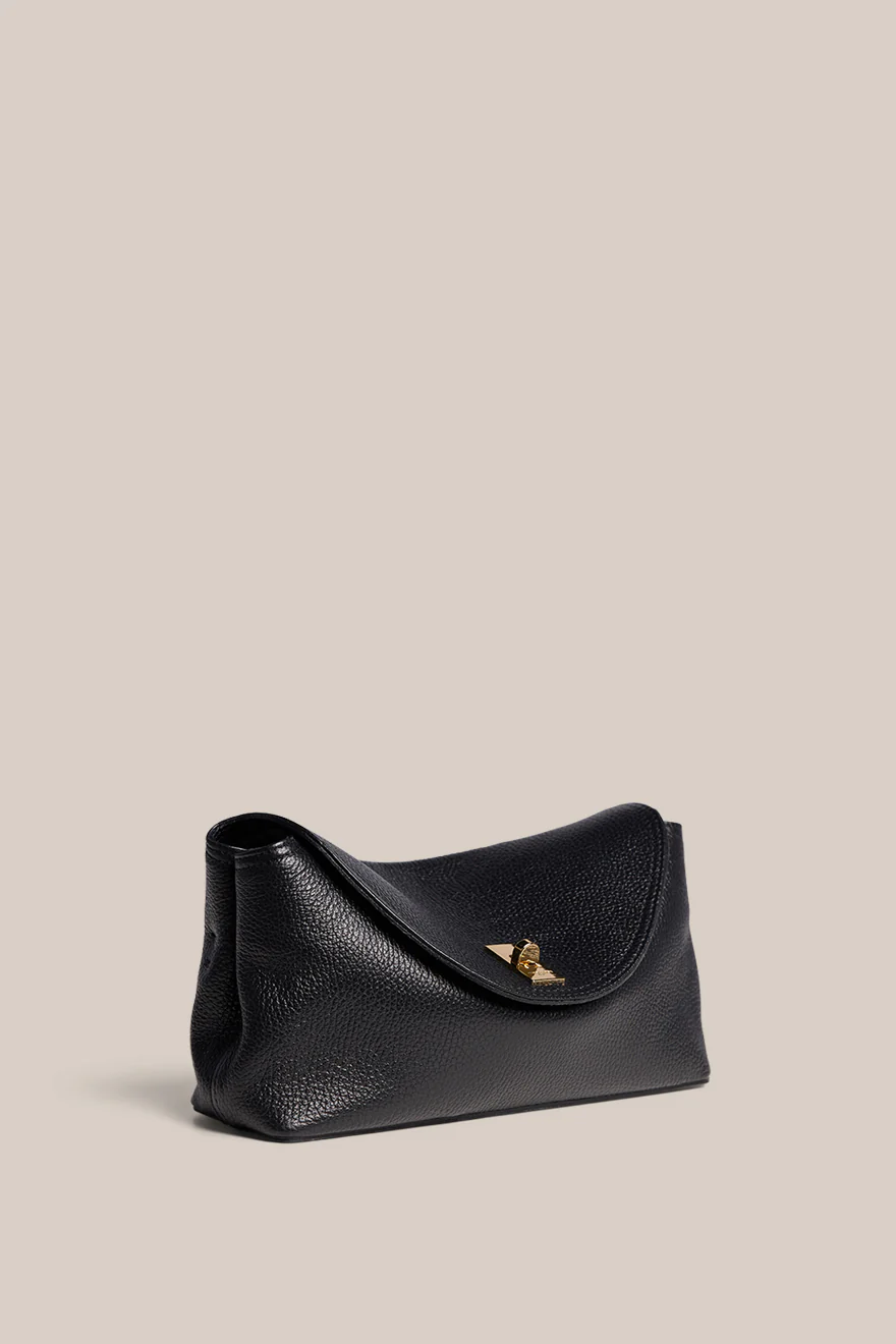 Sloane Black Leather Crossbody Clutch - Image 4