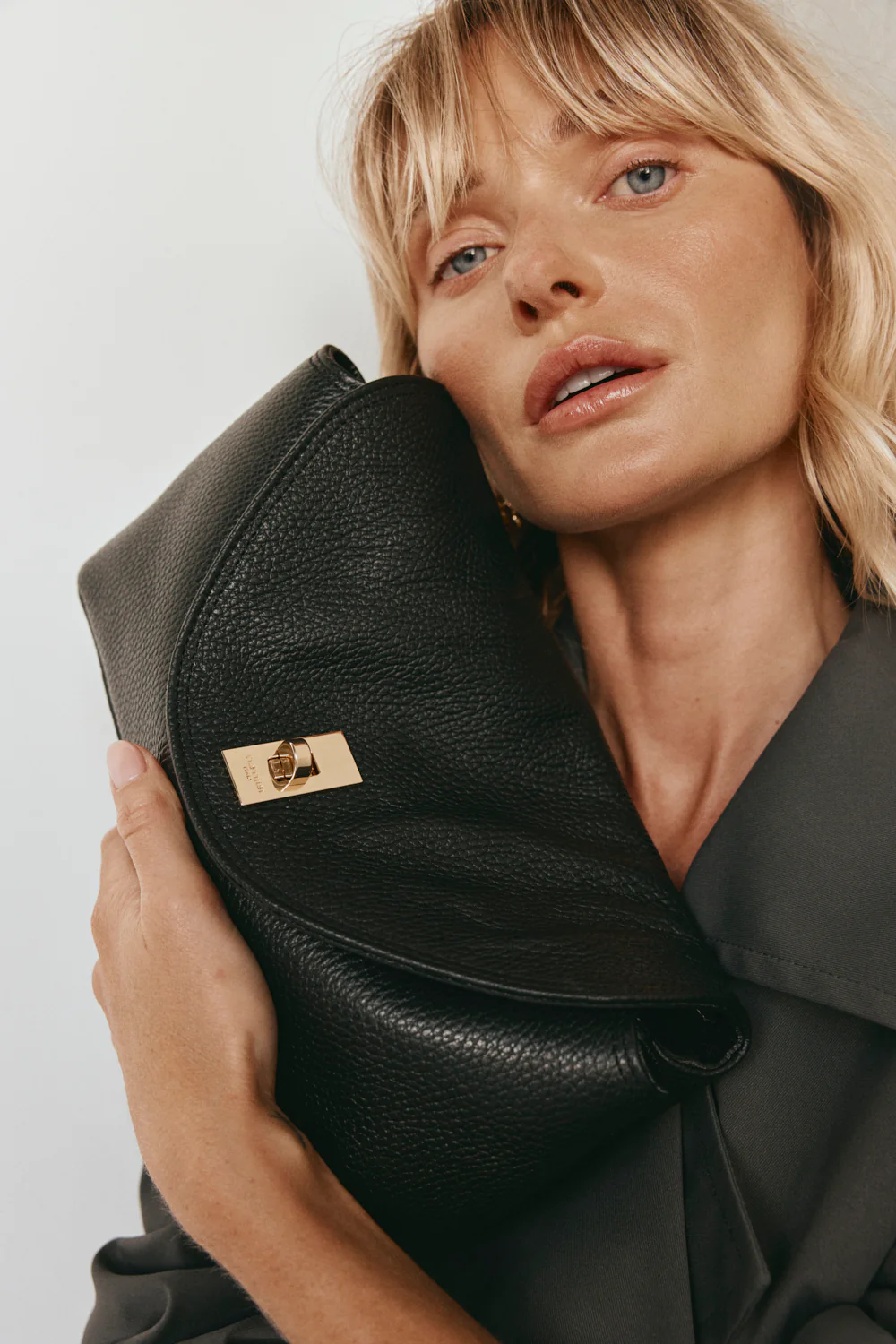 Sloane Black Leather Crossbody Clutch - Image 5