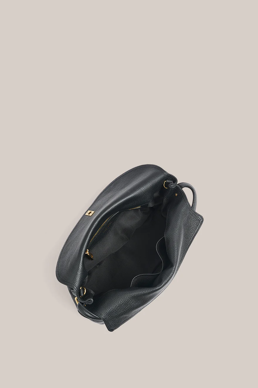 Sloane Large Black Leather Top Handle Crossbody - Image 4
