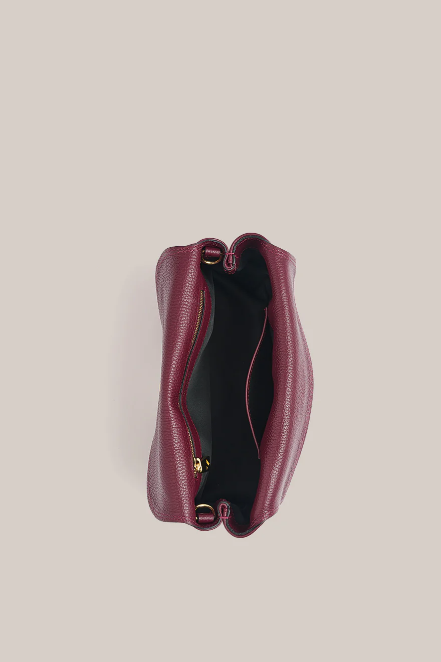 Sloane Bordeaux Leather Crossbody Clutch - Image 7