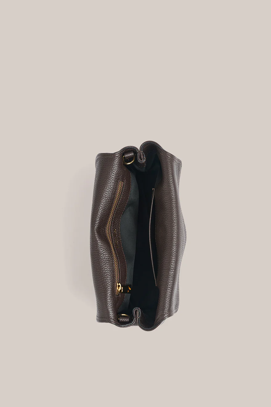 Sloane Dark Chocolate Leather Crossbody Clutch - Image 7